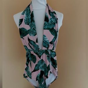 Tropical Print One Piece Bathing Suit